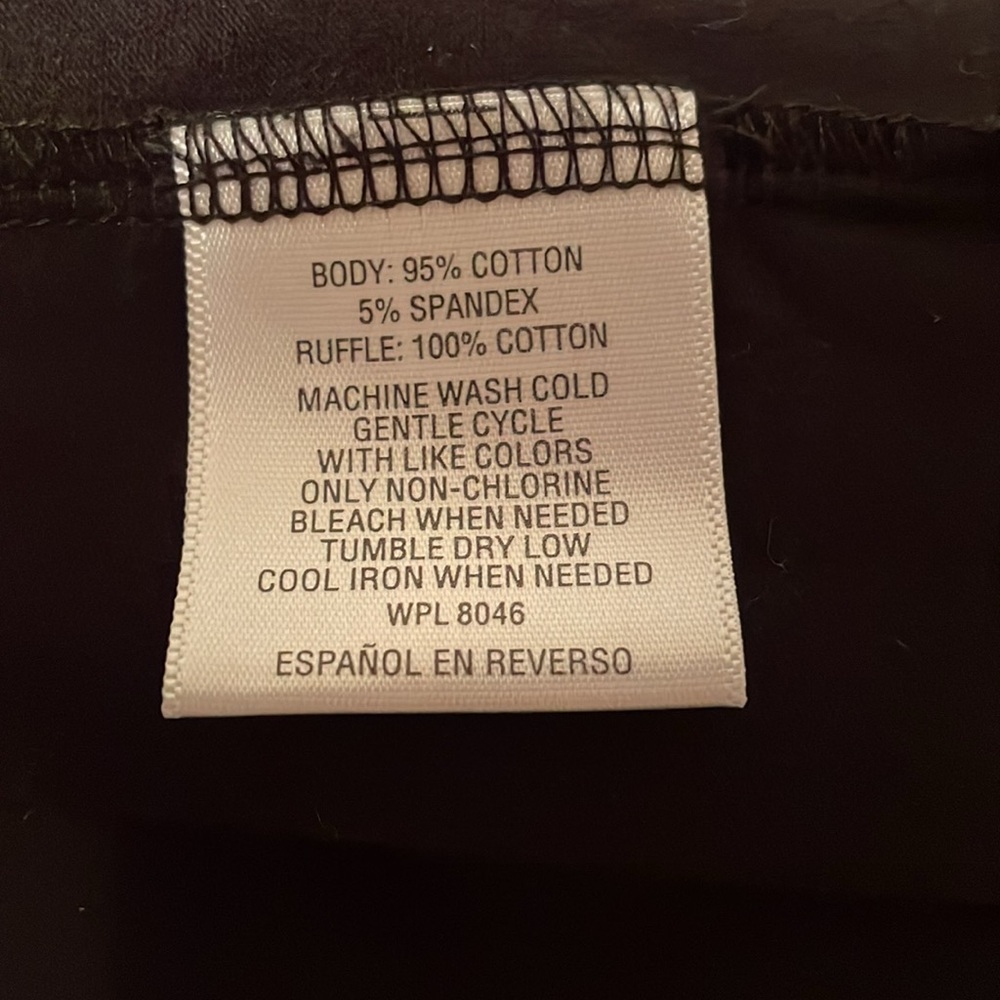 Style & Co Black Top With Ruffle. - Picture 5 of 6